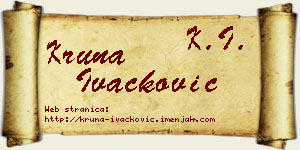 Kruna Ivačković vizit kartica